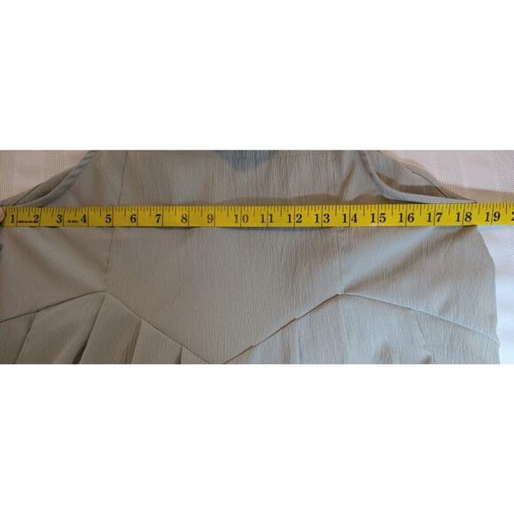 Women's Palazzo Overall Jumpsuit Romper L Beige Tan Neutral Color Big Bib Pocket - Picture 8 of 11